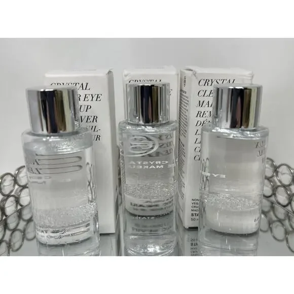 Bundle of 3 ~Crystal Clear Eye Makeup Remover ~NIB~Static Nails~50 ml/1.69 fl oz